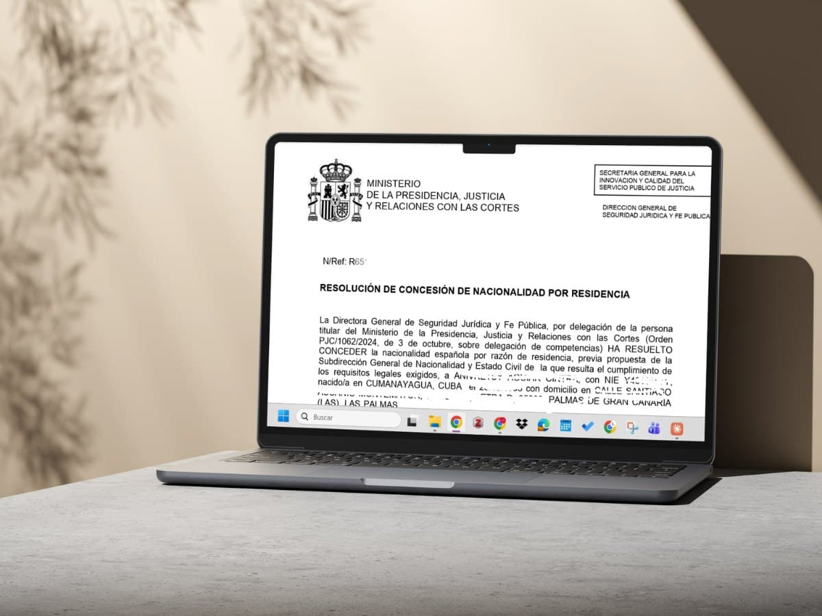 Documento de concesión de la nacionalidad española gestionado por Consultoresmas Internacional